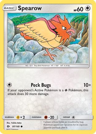 Spearow (97/149) Reverse Holofoil [SM: Base Set] Pokemon Single Pokémon