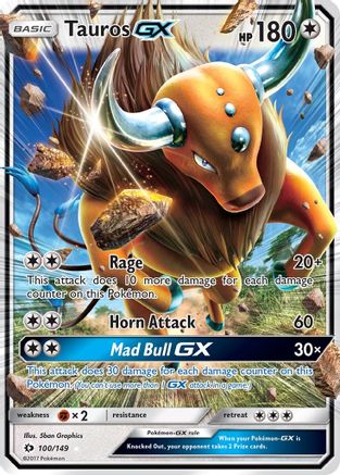 Tauros GX (100/149) Holofoil [SM: Base Set] Pokemon Single Pokémon