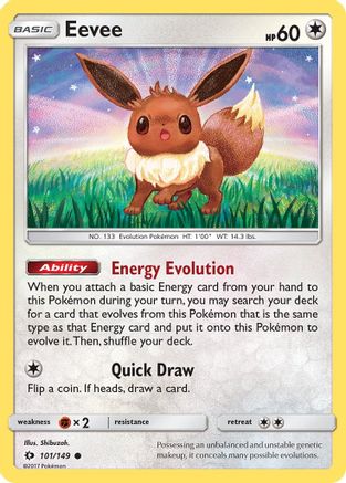 Eevee (101/149) Reverse Holofoil [SM: Base Set] Pokemon Single Pokémon