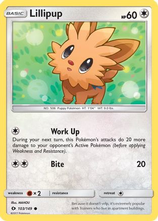 Lillipup (103/149) Reverse Holofoil [SM: Base Set] Pokemon Single Pokémon