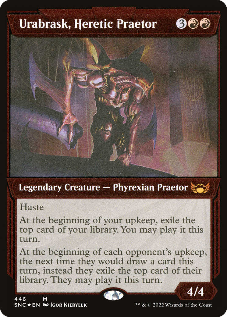 Urabrask, Heretic Praetor (Foil Etched) (SNC-446) [Streets of New Capenna] (Showcase) Foil MTG Single Wizards of the Coast