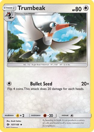 Trumbeak (107/149) Reverse Holofoil [SM: Base Set] Pokemon Single Pokémon