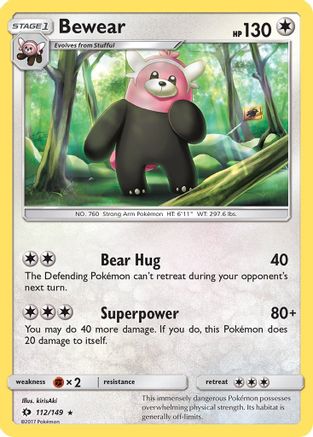 Bewear (112/149) Reverse Holofoil [SM: Base Set] Pokemon Single Pokémon