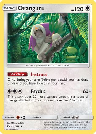 Oranguru (113/149) Reverse Holofoil [SM: Base Set] Pokemon Single Pokémon