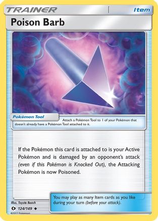Poison Barb (124/149) Reverse Holofoil [SM: Base Set] Pokemon Single Pokémon