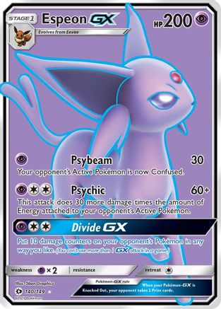Espeon GX (Full Art) (140/149) - [SM: Base Set] Holofoil Pokemon Single Pokémon
