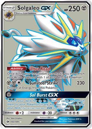 Solgaleo GX (Full Art) (143/149) - [SM: Base Set] Holofoil Pokemon Single Pokémon
