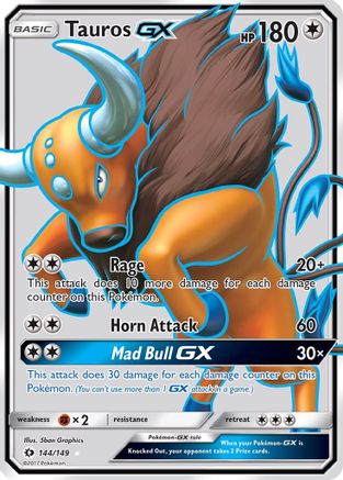 Tauros GX (Full Art) (144/149) Holofoil [SM: Base Set] Pokemon Single Pokémon