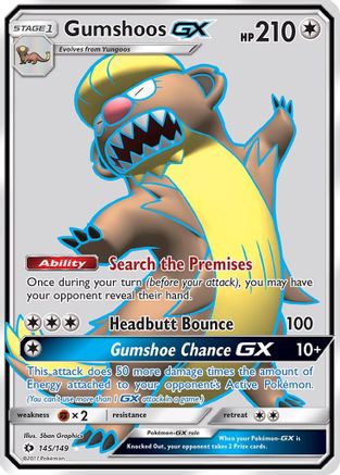 Gumshoos GX (Full Art) (145/149) Holofoil [SM: Base Set] Pokemon Single Pokémon