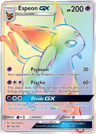 Espeon GX (Secret) (152/149) - [SM: Base Set] Holofoil Pokemon Single Pokémon