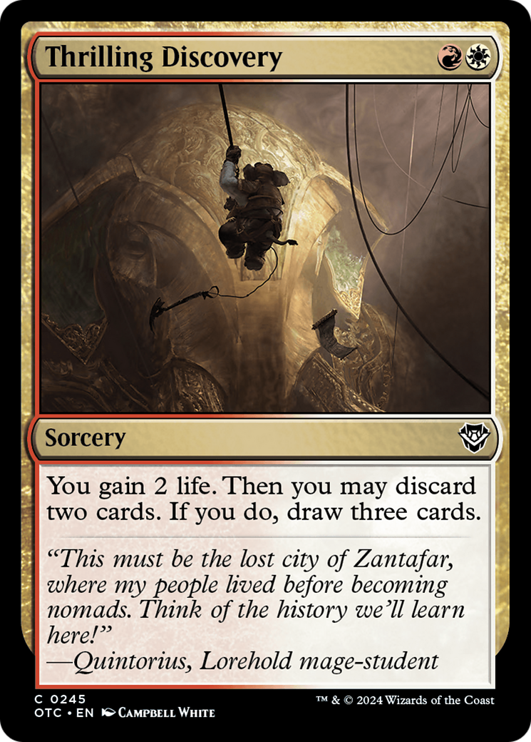 Thrilling Discovery (OTC-245) [Outlaws of Thunder Junction Commander] MTG Single Wizards of the Coast