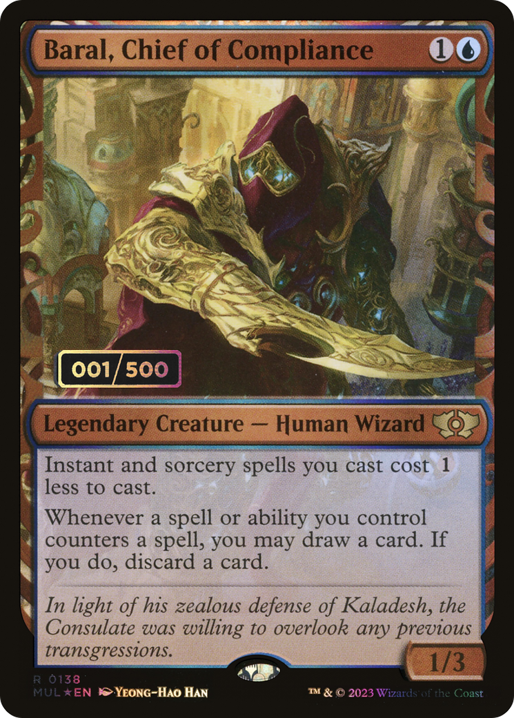 Baral, Chief of Compliance (Serial Numbered) (MUL-138) [Multiverse Legends] (Showcase) Foil MTG Single Wizards of the Coast