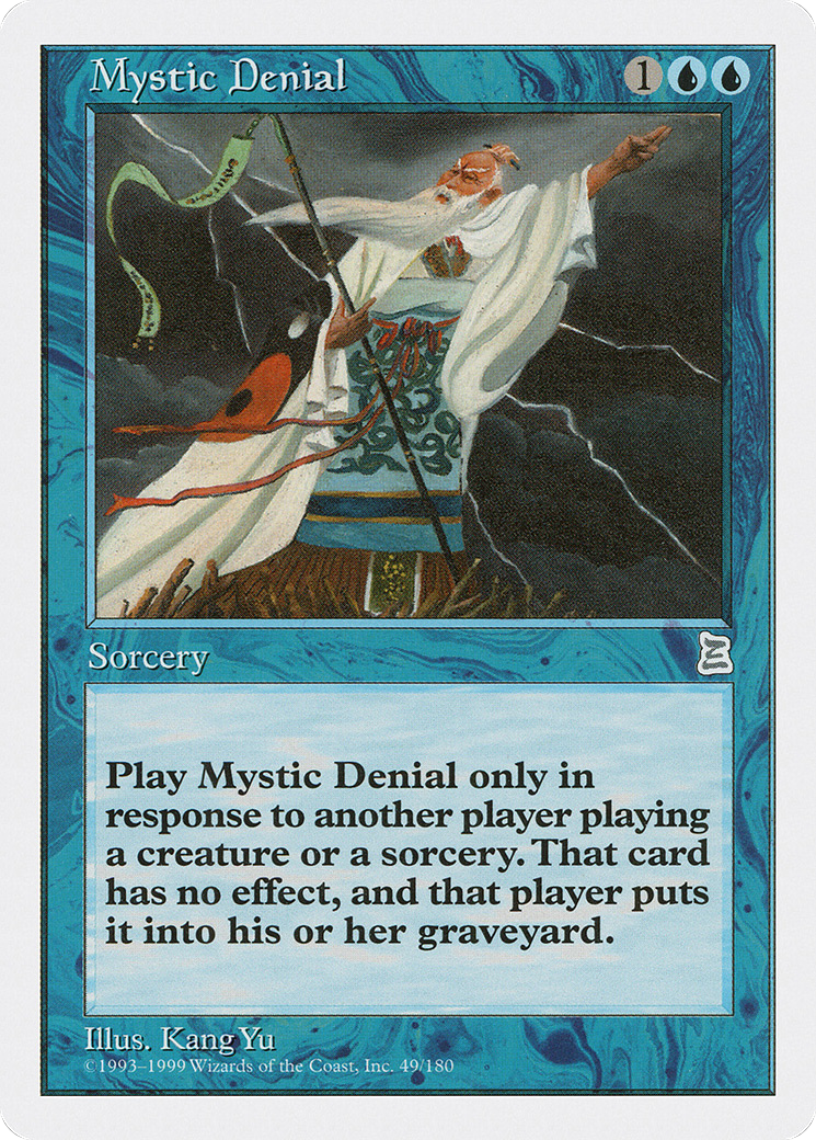 Mystic Denial (PTK-049) [Oldschool] Portal Three Kingdoms MTG Single Wizards of the Coast