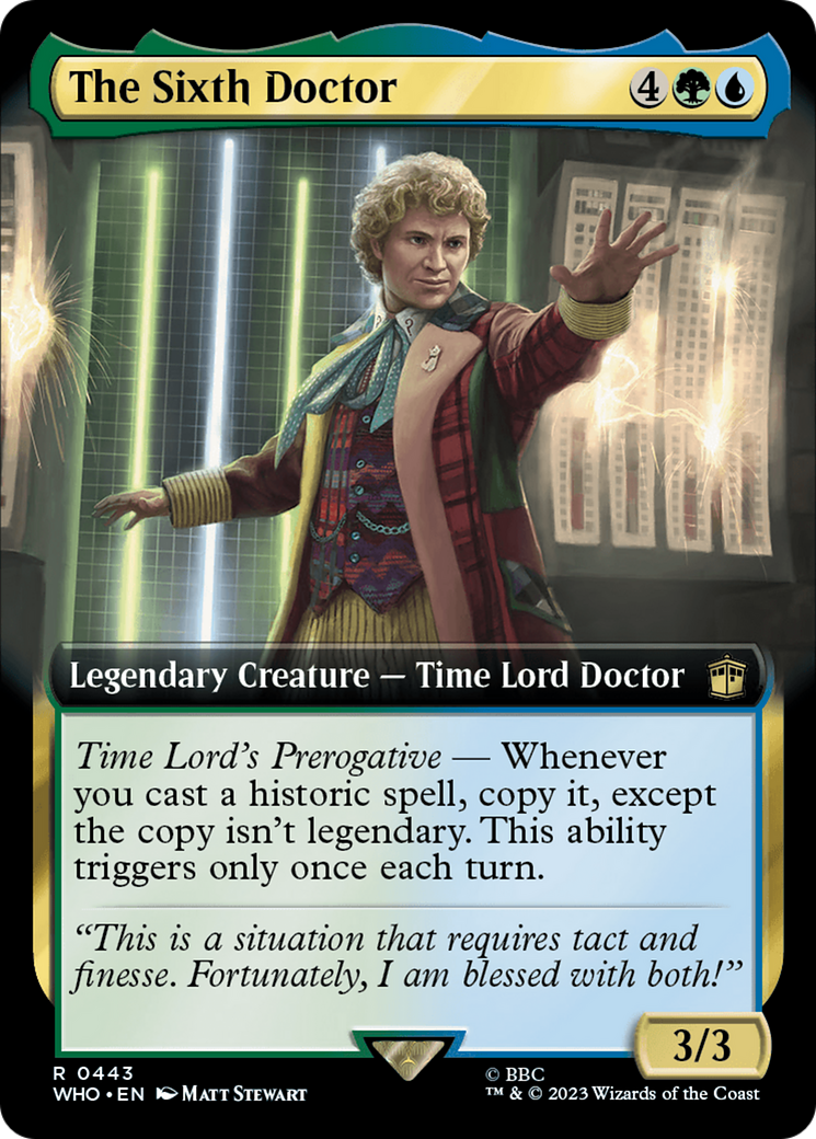 The Sixth Doctor (WHO-443) [Doctor Who] (Extended Art) Foil MTG Single Wizards of the Coast
