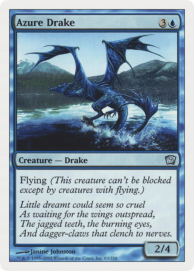 Azure Drake (9ED-063) [Ninth Edition] MTG Single Wizards of the Coast