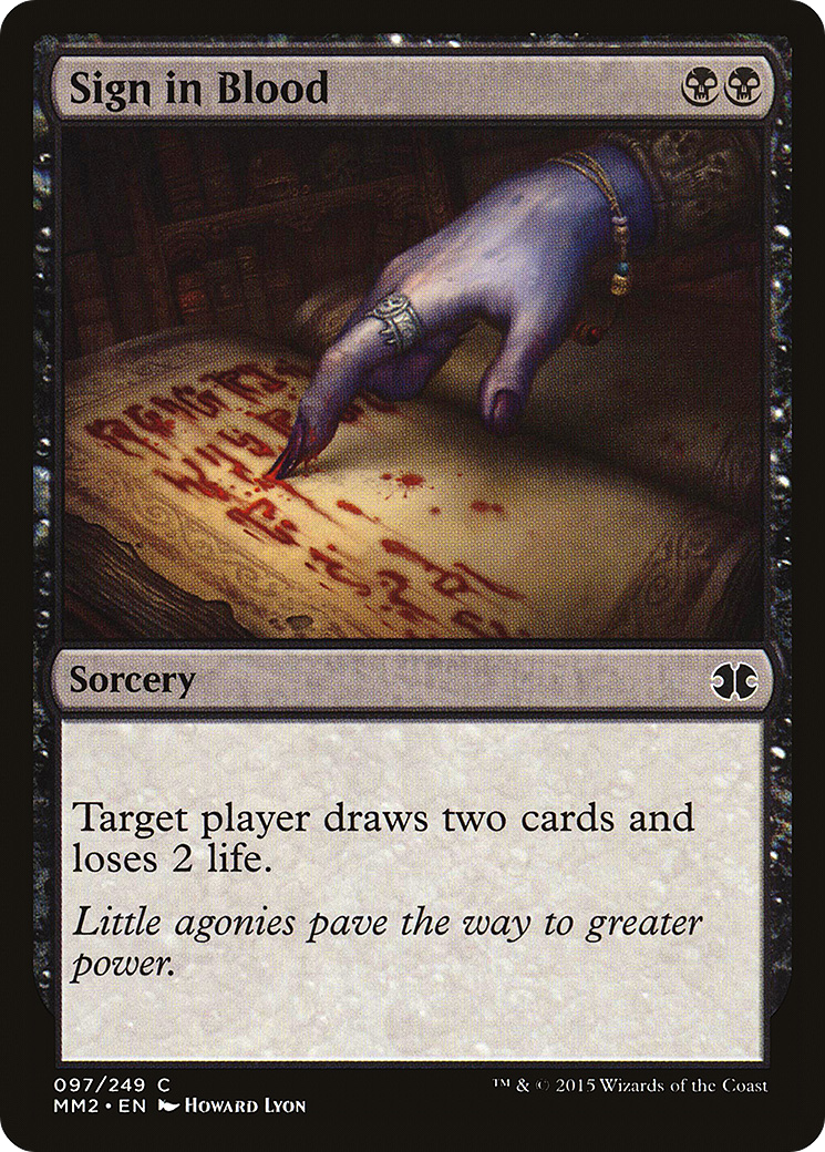 Sign in Blood [Modern Masters 2015] MTG Single Magic: The Gathering