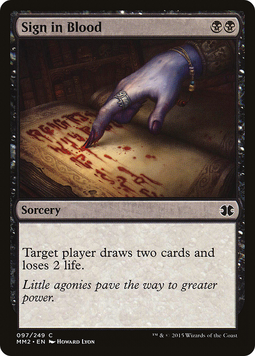 Sign in Blood (MM2-097) [Modern Masters 2015] Foil MTG Single Modern Masters 2015