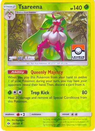 Tsareena - 20/149 (League Challenge) [2nd Place] () Reverse Holofoil [Promos: League & Championship Cards] Pokemon Single Pokémon