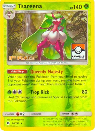 Tsareena - 20/149 (League Challenge) [3rd Place] () Reverse Holofoil [Promos: League & Championship Cards] Pokemon Single Pokémon