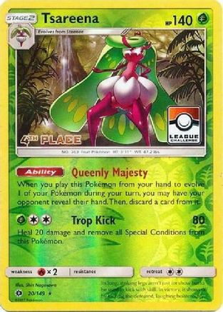 Tsareena - 20/149 (League Challenge) [4th Place] () Reverse Holofoil [Promos: League & Championship Cards] Pokemon Single Pokémon