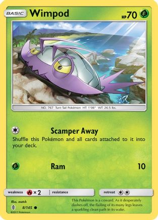 Wimpod (8/145) Reverse Holofoil [SM: Guardians Rising] Pokemon Single Pokémon
