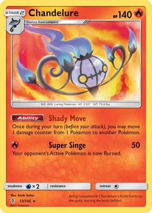 Chandelure (13/145) Reverse Holofoil [SM: Guardians Rising] Pokemon Single Pokémon