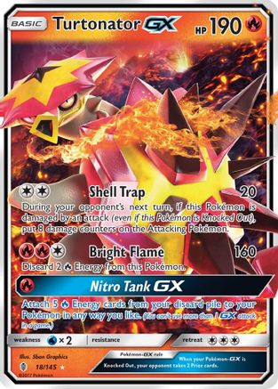 Turtonator GX (18/145) Holofoil [SM: Guardians Rising] Pokemon Single Pokémon