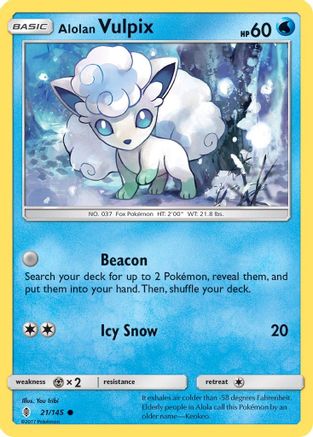 Alolan Vulpix (21/145) - [SM: Guardians Rising] Reverse Holofoil Pokemon Single Pokémon