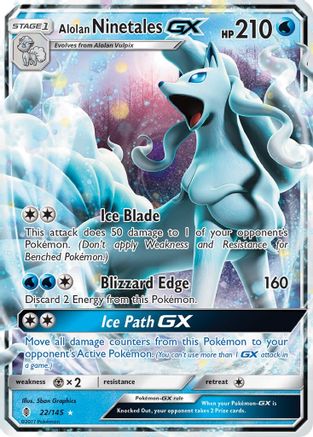 Alolan Ninetales GX (22/145) - [SM: Guardians Rising] Holofoil Pokemon Single Pokémon