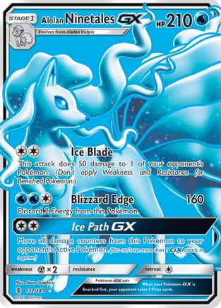 Alolan Ninetales GX (Full Art) (132/145) - [SM: Guardians Rising] Holofoil Pokemon Single Pokémon