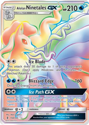 Alolan Ninetales GX (Secret) (/145) Holofoil [SM: Guardians Rising] Pokemon Single Pokémon