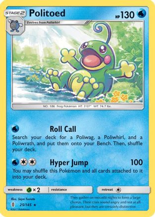 Politoed (25/145) Holofoil [SM: Guardians Rising] Pokemon Single Pokémon