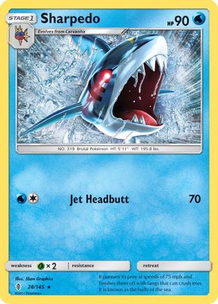 Sharpedo (28/145) Reverse Holofoil [SM: Guardians Rising] Pokemon Single Pokémon