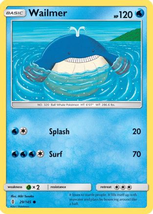 Wailmer (29/145) Reverse Holofoil [SM: Guardians Rising] Pokemon Single Pokémon