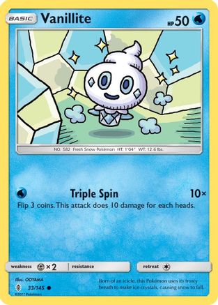 Vanillite (33/145) Reverse Holofoil [SM: Guardians Rising] Pokemon Single Pokémon