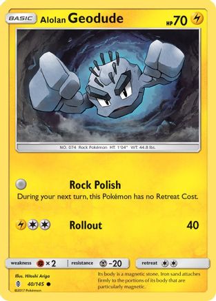 Alolan Geodude (40/145) Reverse Holofoil [SM: Guardians Rising] Pokemon Single Pokémon