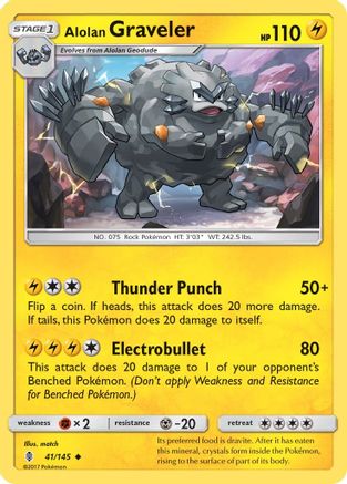 Alolan Graveler (41/145) - [SM: Guardians Rising] Reverse Holofoil Pokemon Single Pokémon