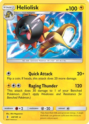Heliolisk (/145) Reverse Holofoil [SM: Guardians Rising] Pokemon Single Pokémon
