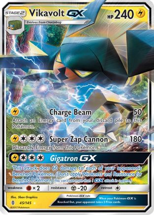 Vikavolt GX (45/145) Holofoil [SM: Guardians Rising] Pokemon Single Pokémon