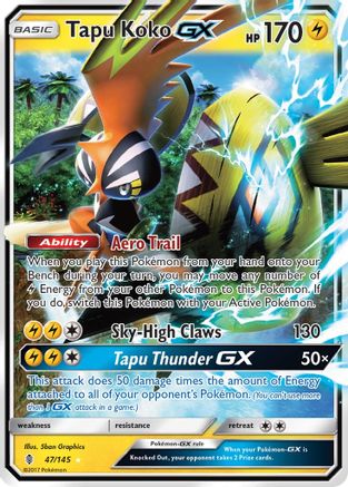 Tapu Koko GX (47/145) Holofoil [SM: Guardians Rising] Pokemon Single Pokémon