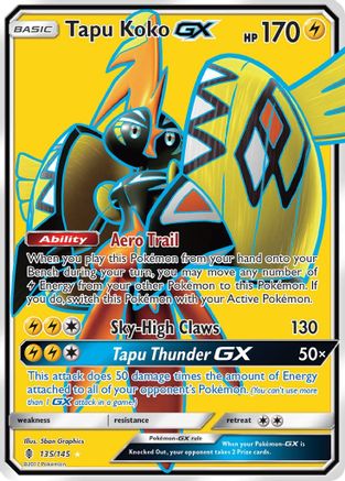 Tapu Koko GX (Full Art) (/145) Holofoil [SM: Guardians Rising] Pokemon Single Pokémon