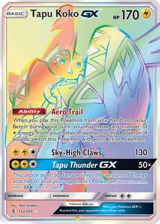 Tapu Koko GX (Secret) (/145) Holofoil [SM: Guardians Rising] Pokemon Single Pokémon