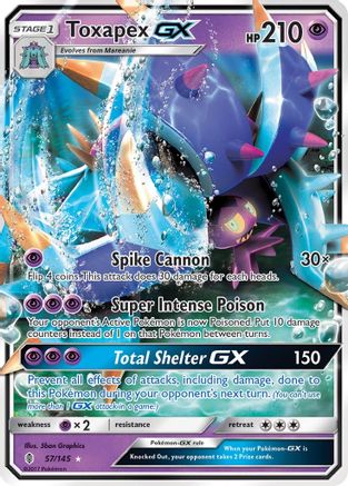 Toxapex GX (57/145) Holofoil [SM: Guardians Rising] Pokemon Single Pokémon