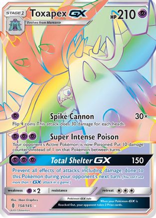 Toxapex GX (Secret) (/145) Holofoil [SM: Guardians Rising] Pokemon Single Pokémon