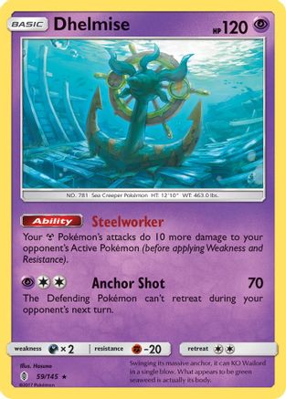 Dhelmise (59/145) Reverse Holofoil [SM: Guardians Rising] Pokemon Single Pokémon