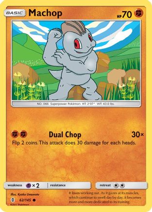 Machop (62/145) Reverse Holofoil [SM: Guardians Rising] Pokemon Single Pokémon