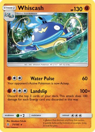 Whiscash (/145) [SM: Guardians Rising] Pokemon Single Pokémon