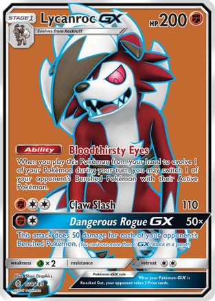 Lycanroc GX (Full Art) (/145) Holofoil [SM: Guardians Rising] Pokemon Single Pokémon