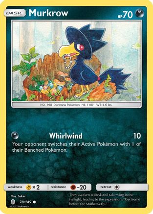 Murkrow (78/145) Reverse Holofoil [SM: Guardians Rising] Pokemon Single Pokémon