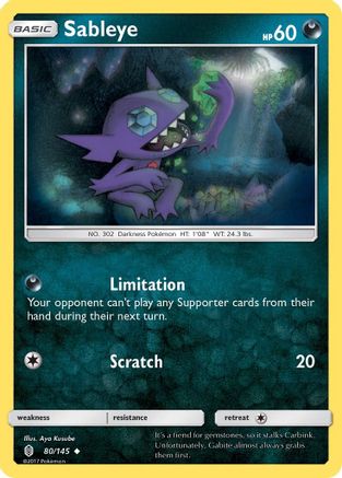 Sableye (80/145) Reverse Holofoil [SM: Guardians Rising] Pokemon Single Pokémon